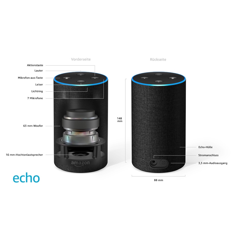 Amazon Echo (2.Generation) Stoff schwarz