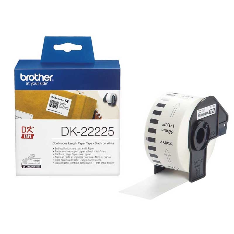 Brother DK22225 Endlosetiketten Papier 38mm x 30.48m weiß