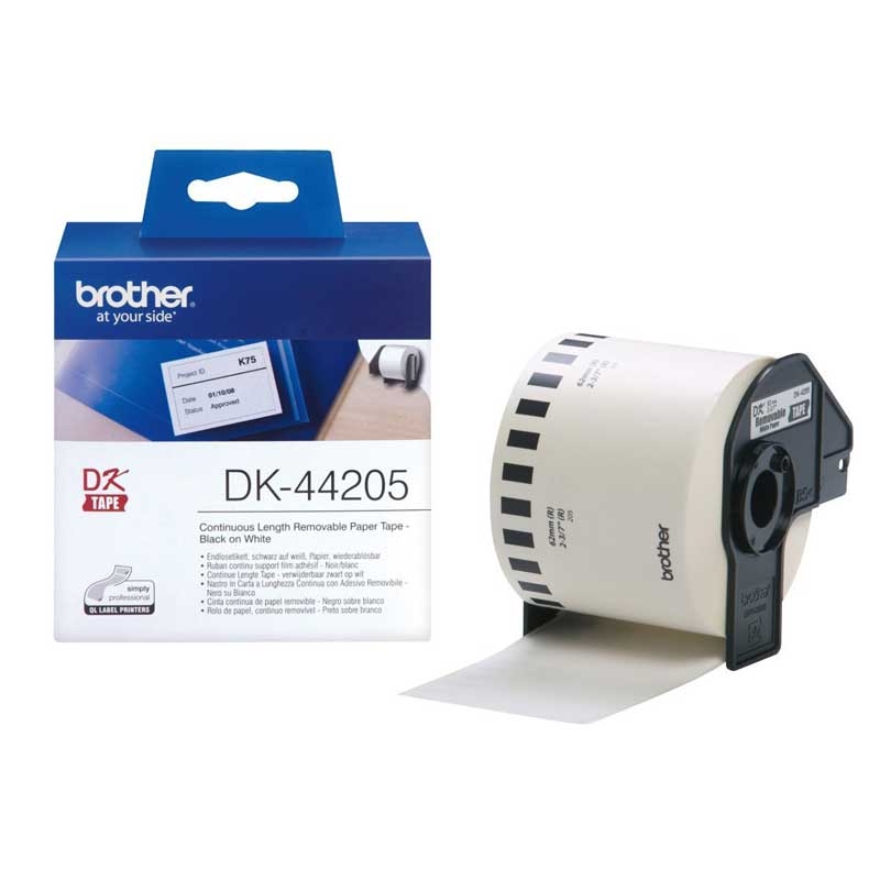 Brother DK44205 P-Touch Endlosetiketten Papier weiß