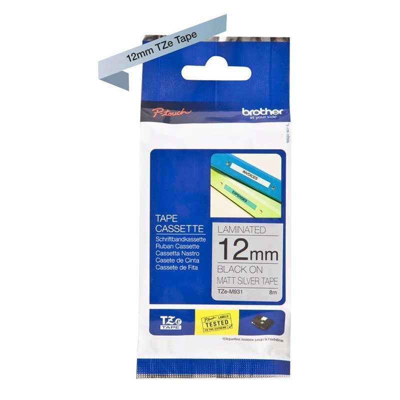 Brother TZE-M931 P-Touch schwarz auf silver-matt 12mm
