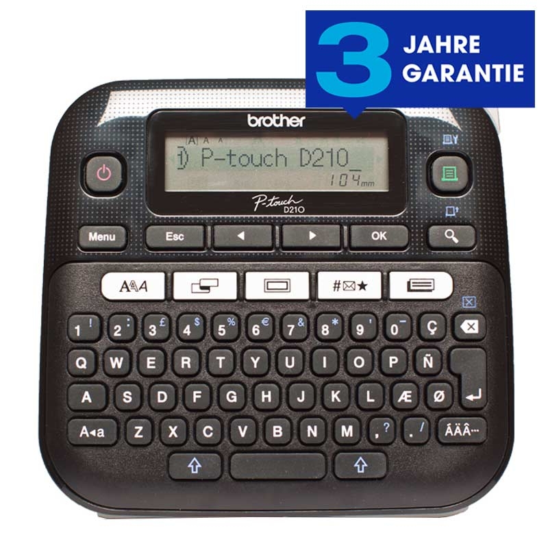 Brother PTD210ZG1 P-Touch D210 Beschriftungsmaschine (2. Wahl) (neutrale Verpackung)