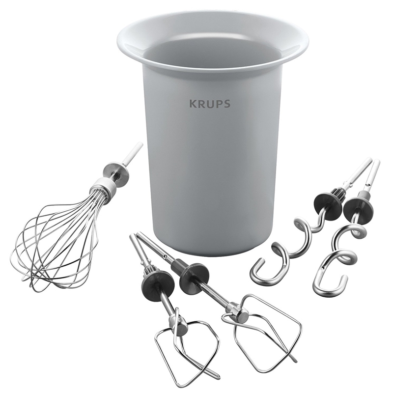 Krups GN9011 3Mix 9000 Deluxe Handmixer Weiß-Grau-Edelstahl