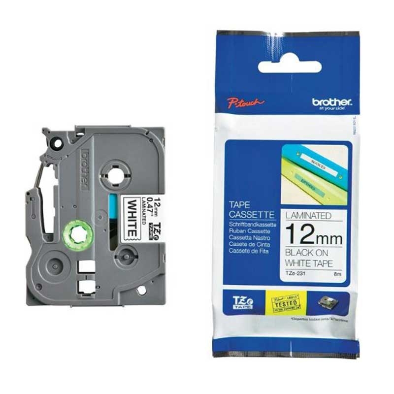 Brother TZEFX231 P-Touch TZE-FX231 12mm schwarz auf weiss