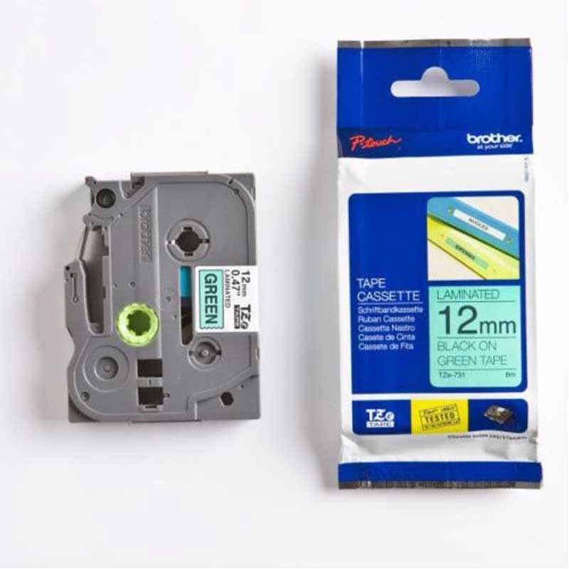 Brother TZE731 P-Touch schwarz auf grün 12mm
