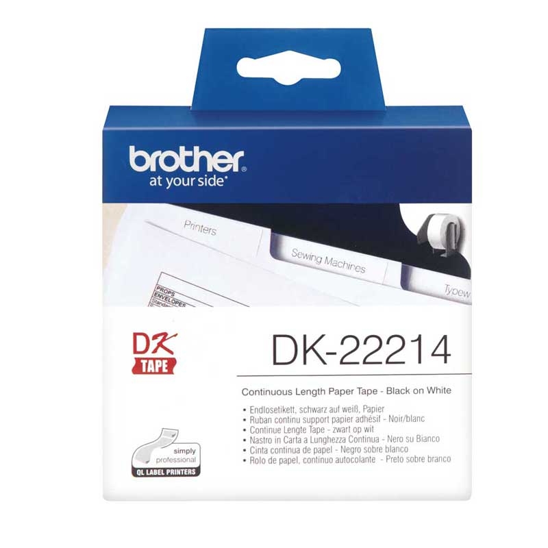 Brother DK22214 P-Touch continue length Papier 12mm x 30.48 m