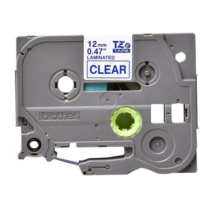 Brother TZe-133 P-touch Schriftband 12 mm blau auf transparent