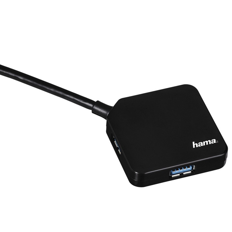 Hama USB-3.0-Hub 1:4, bus-powered, Schwarz