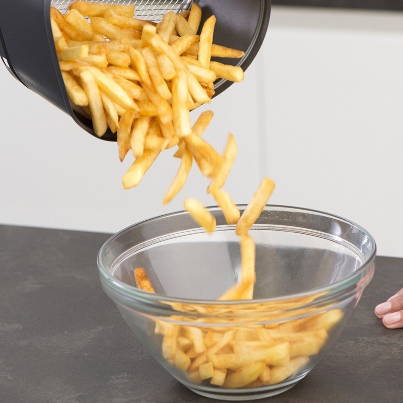 Tefal FX100015 Heißluft-Fritteuse Fry Delight, 0,8 kg Fassungsvermögen, 1400 W, schwarz