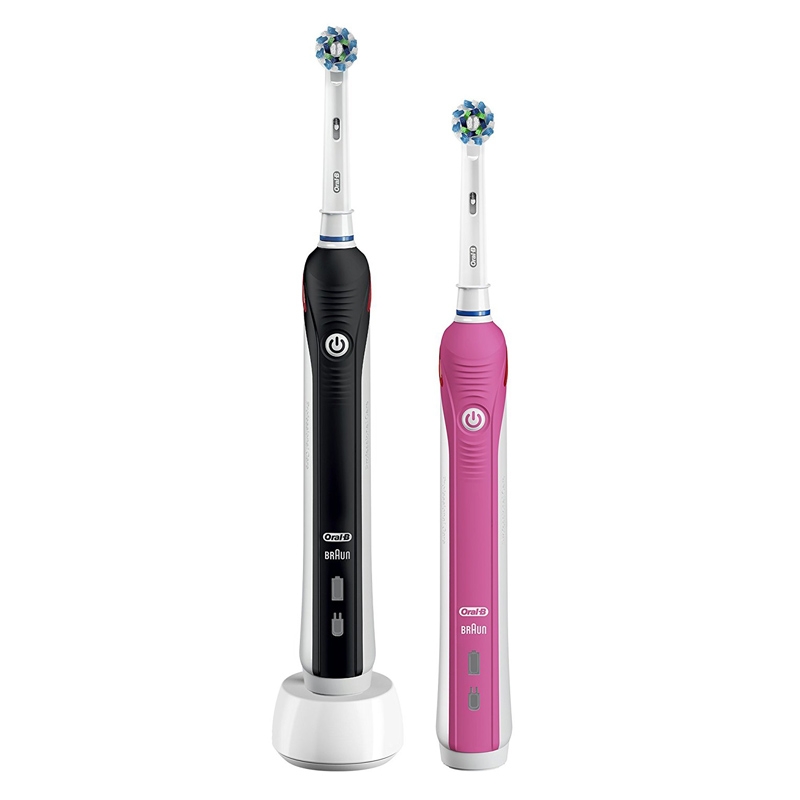 Braun Oral-B PRO 2 2950N Elektrische Zahnbürste Special Edition mit 2 Handstücken pink/schwarz