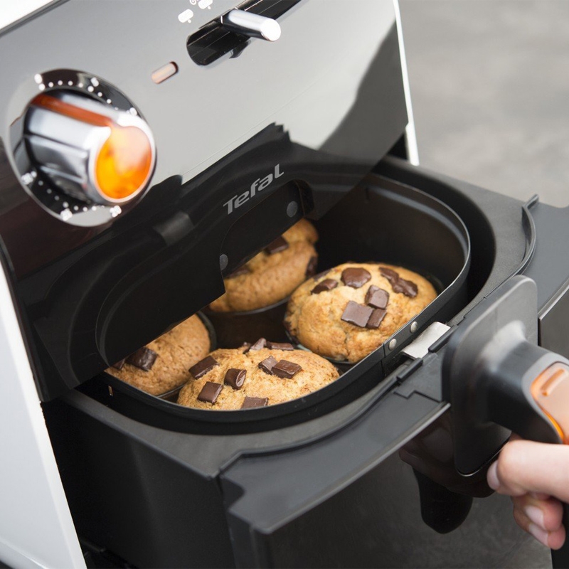 Tefal FX100015 Heißluft-Fritteuse Fry Delight, 0,8 kg Fassungsvermögen, 1400 W, schwarz