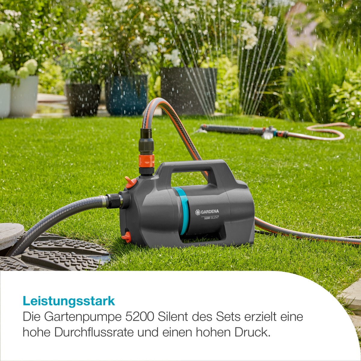 GARDENA 09085-20 Gartenpumpe 5200 Silent Set