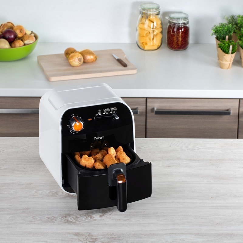 Tefal FX100015 Heißluft-Fritteuse Fry Delight, 0,8 kg Fassungsvermögen, 1400 W, schwarz