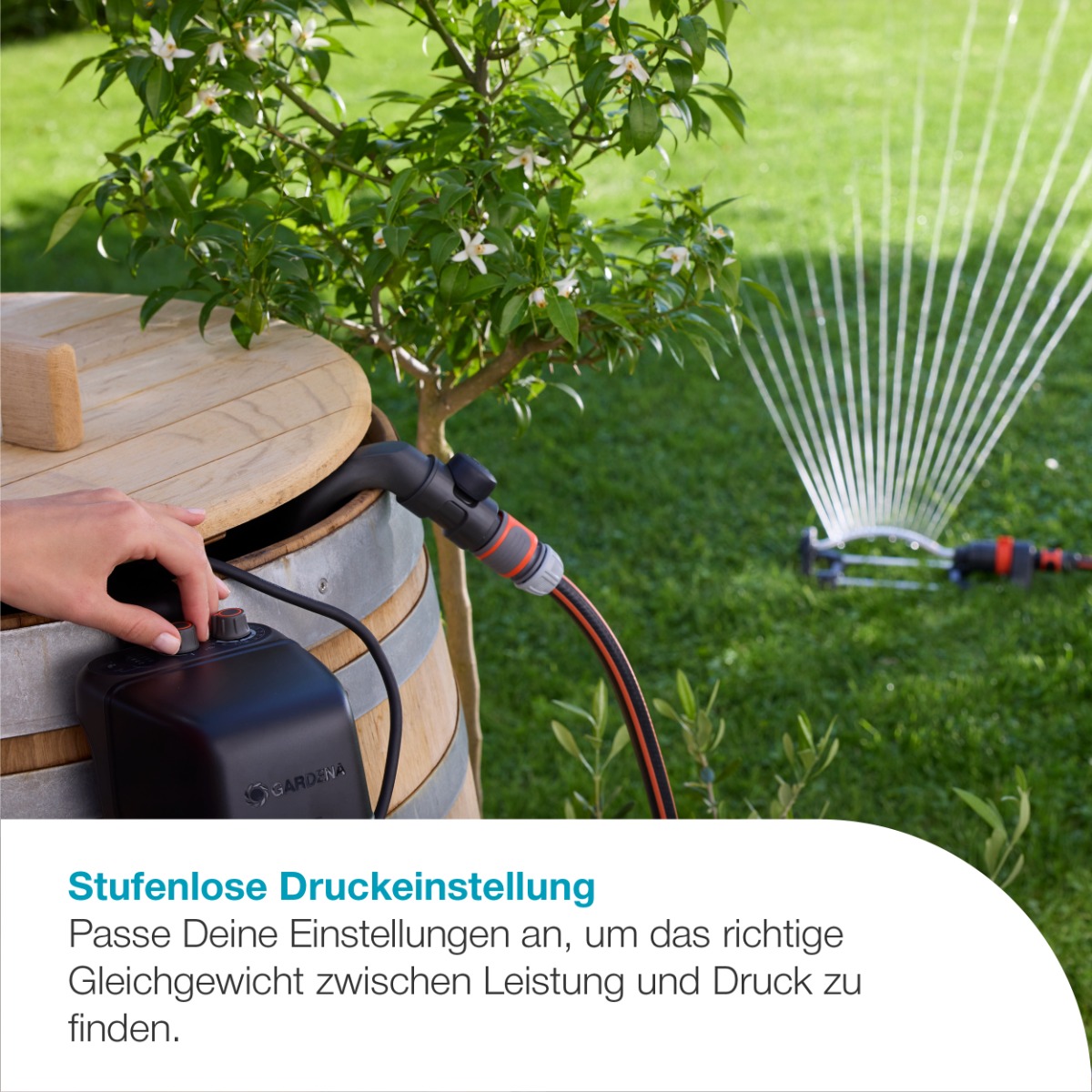 GARDENA 14604-55 Akku-Regenfasspumpe 2600 Comfort 18V P4A solo