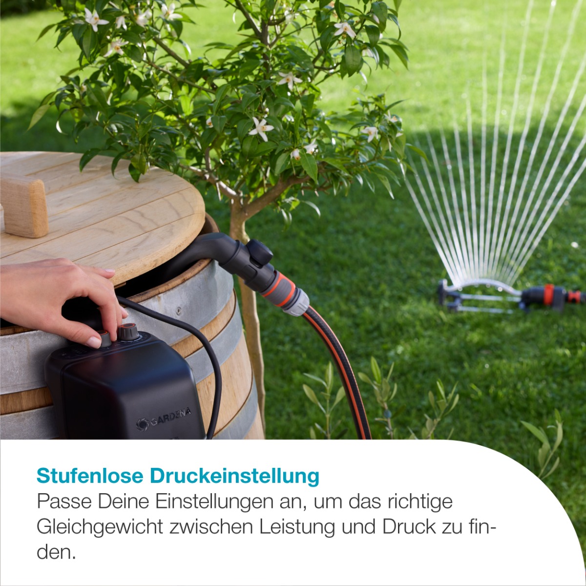 GARDENA 14605-55 Akku-Regenfasspumpe 2400 ComfortAutomatic 18V P4A solo