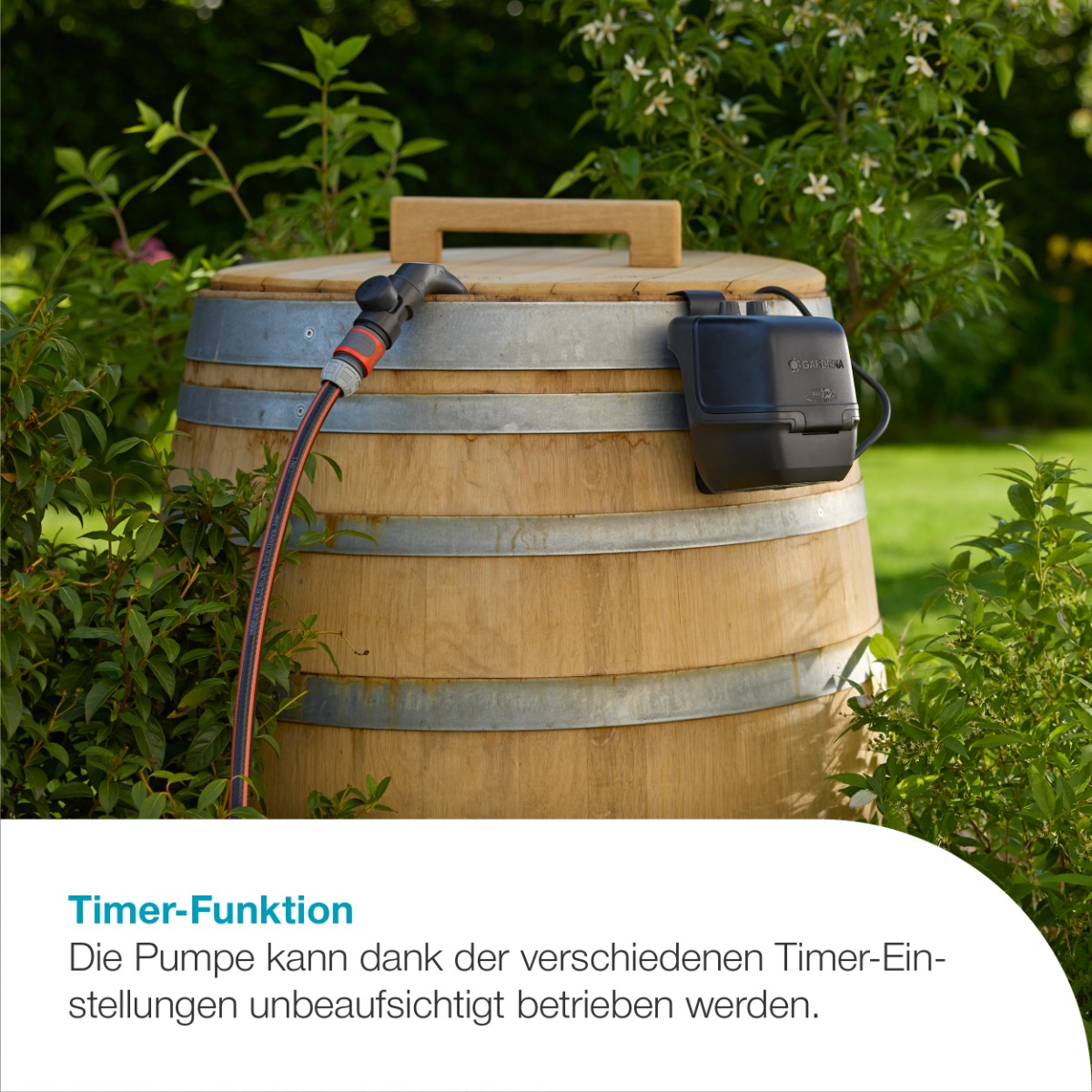 GARDENA 14605-55 Akku-Regenfasspumpe 2400 ComfortAutomatic 18V P4A solo