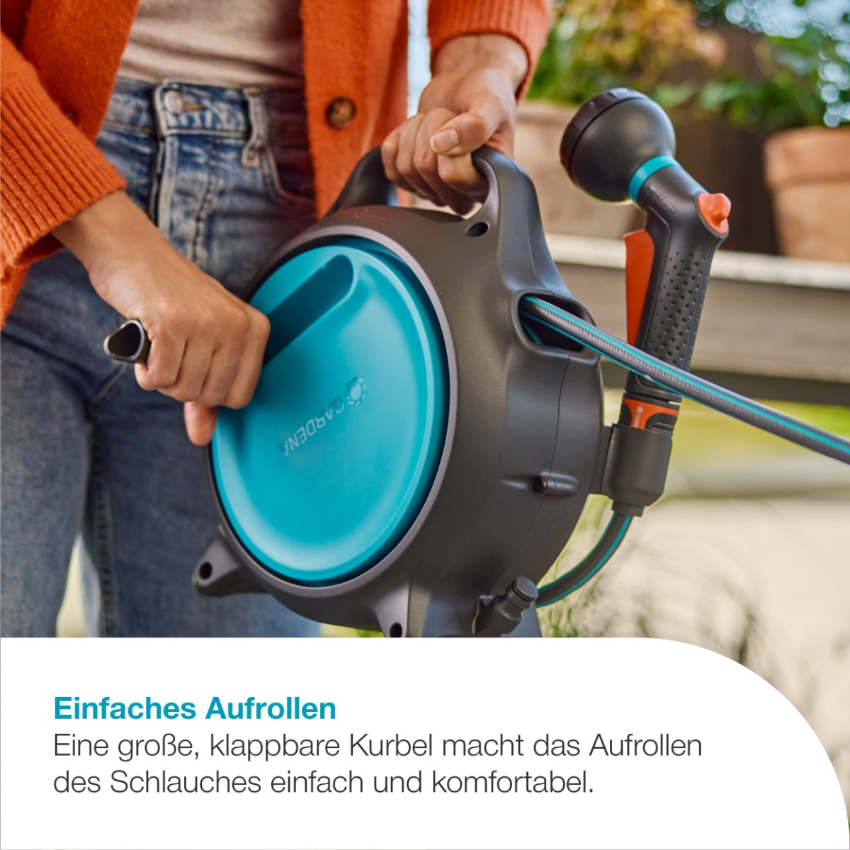 GARDENA 18692-20 Mobile Schlauchbox Move, 10 m + 1,5 m