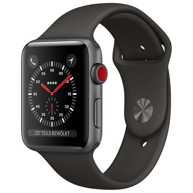 Apple Watch Series 3 38 mm Aluminiumgehäuse grau Sportarmband grau Ausstellungsgerät