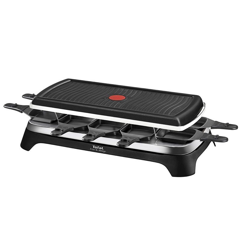 Tefal RE4588 Raclette-Grill für 10 Personen schwarz/edelstahl