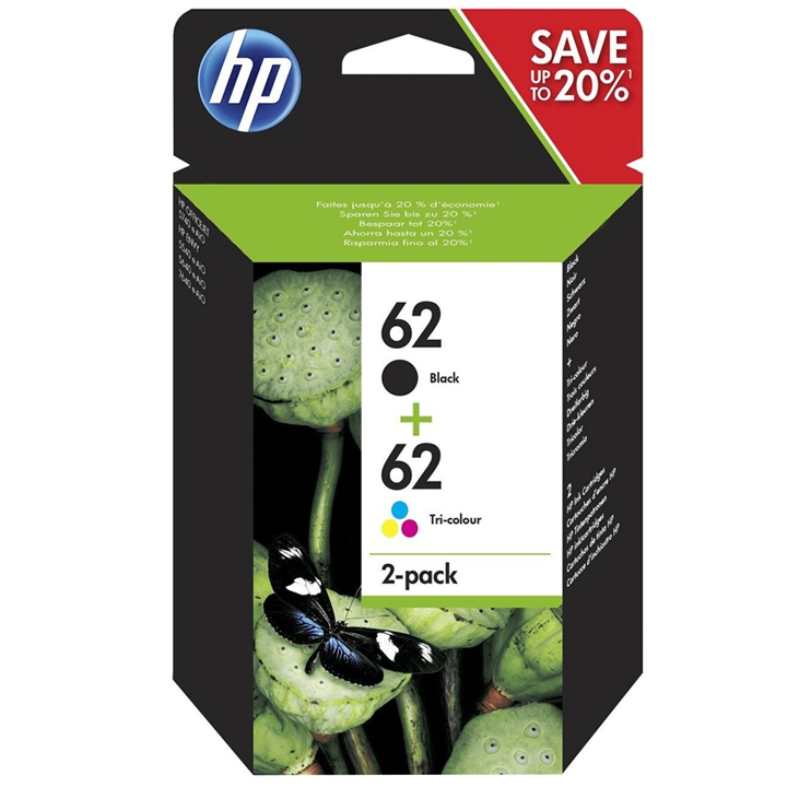 HP Tintenpatrone 62 ComboPack schwarz/dreifarbig