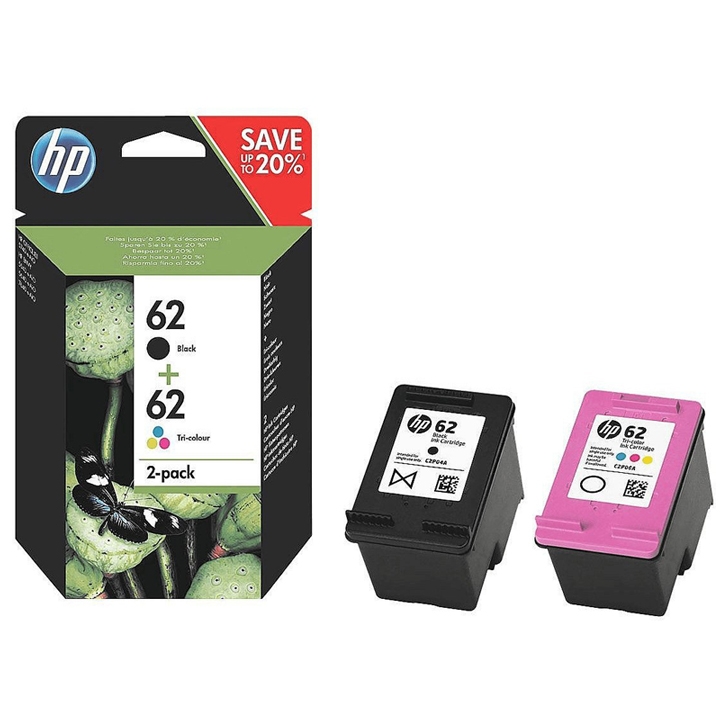 HP Tintenpatrone 62 ComboPack schwarz/dreifarbig