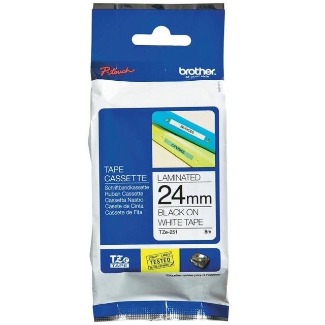 Brother TZE-251CIV P-Touch schwarz auf weiß 24mm