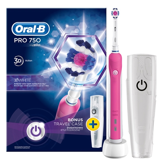 Oral-B Pro 750 Elektrische Zahnbürste pink