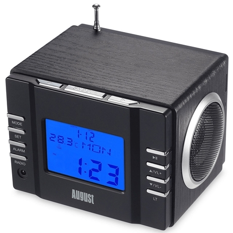 August MB 300 Radiowecker-MP3 Player / Stereoanlage komplett schwarz (2.Wahl)