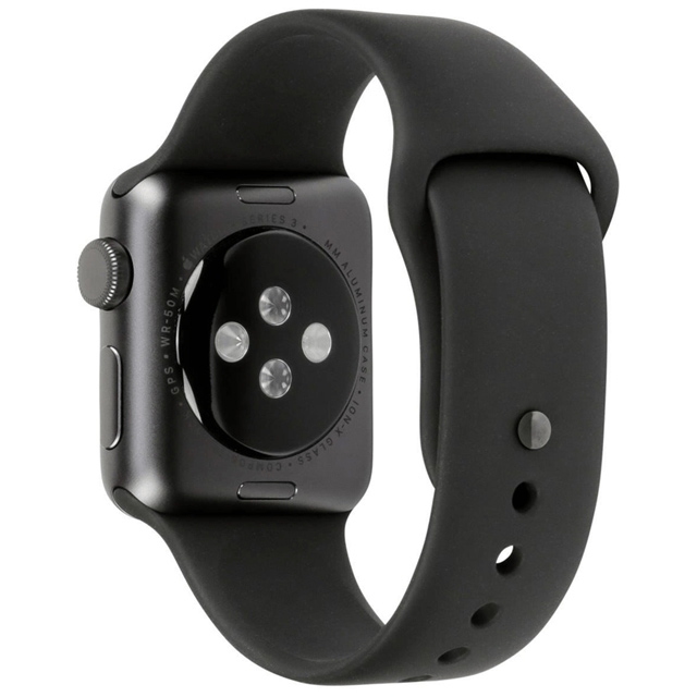 Apple Watch Series 3 GPS 38 mm Aluminiumgehäuse schwarz Sportarmband schwarz
