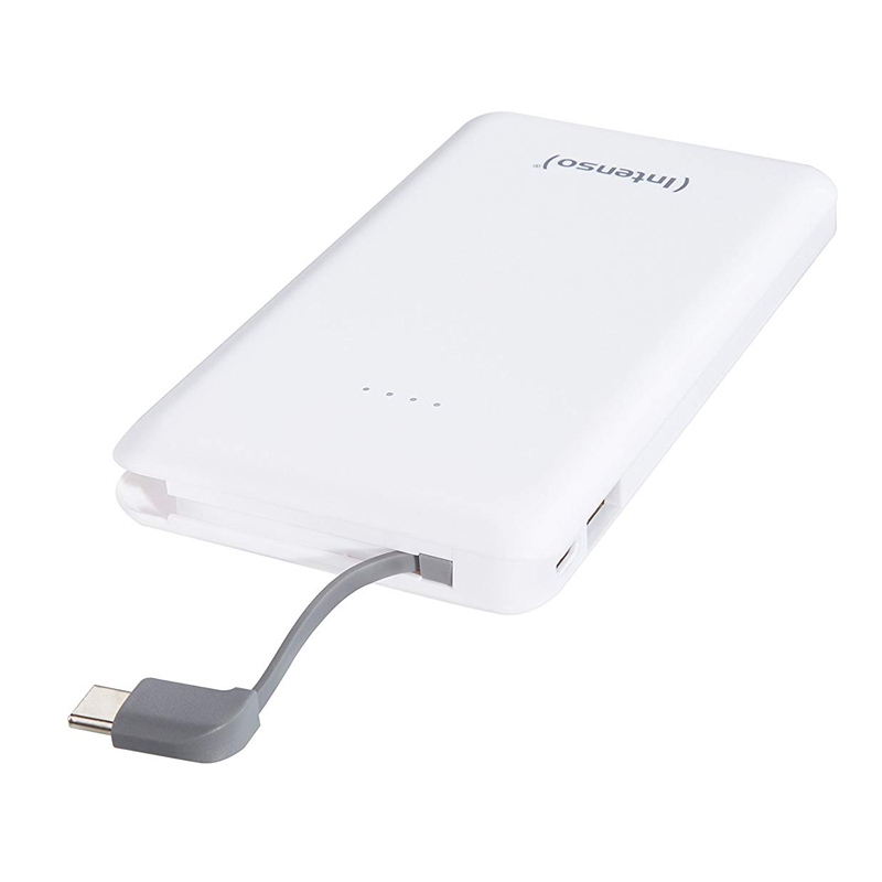 Intenso S10000-C Slim Powerbank mit Type C Ladekabel weiß