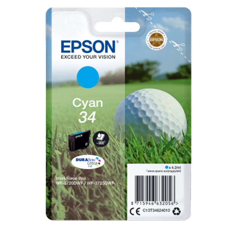 Epson Singlepack Cyan 34 - DURABrite Ultra Tinte
