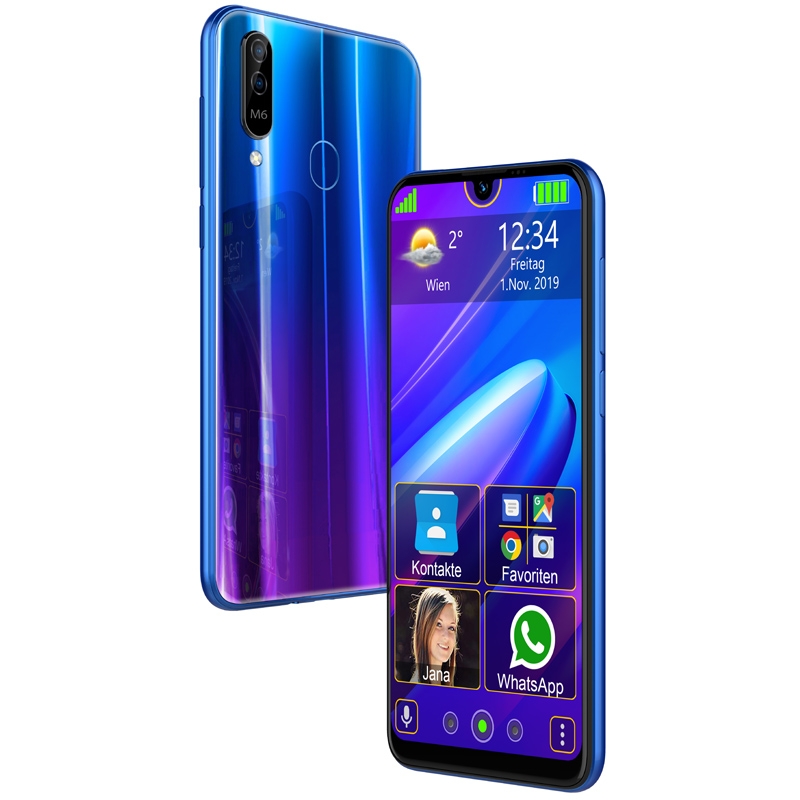 Beafon M6 Senioren Smartphone blau