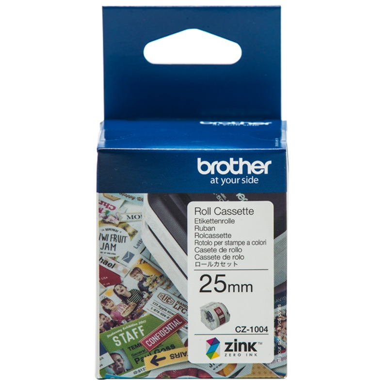 Brother CZ-1004 Etiketten Rolle 25mm weiß