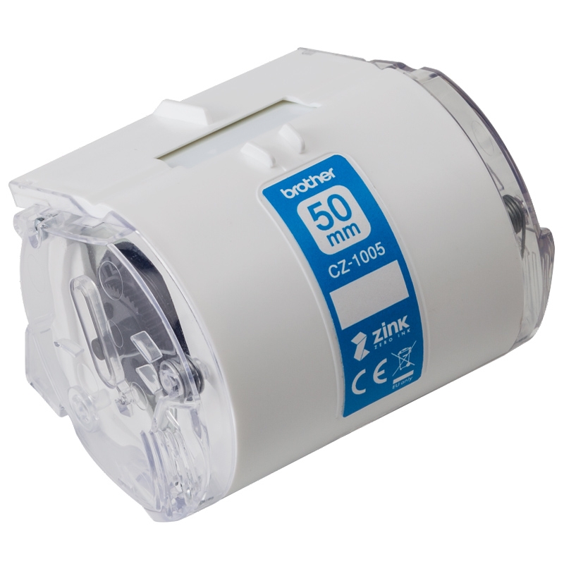 Brother CZ-1005 Etiketten Rolle 50mm weiß auf Grün