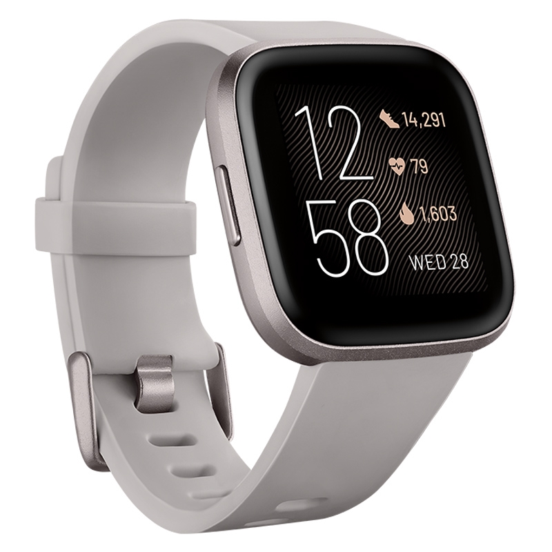 Fitbit Versa 2 Gesundheits- & Fitness-Smartwatch steingrau/nebelgrau