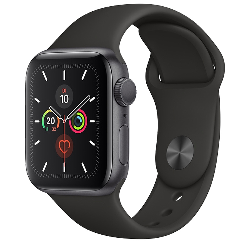 Apple Watch Series 5 GPS + LTE 44mm Alu space Grau Sportarmband schwarz