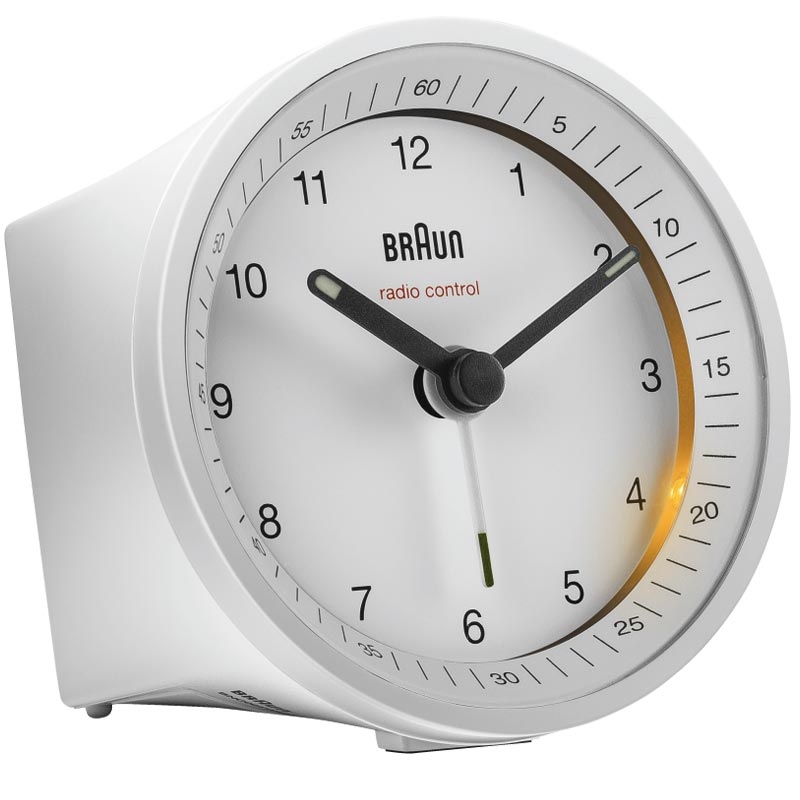 Braun BC07W-DCF Funkwecker, analog, weiß, beleuchtet, klassisch, retro ...