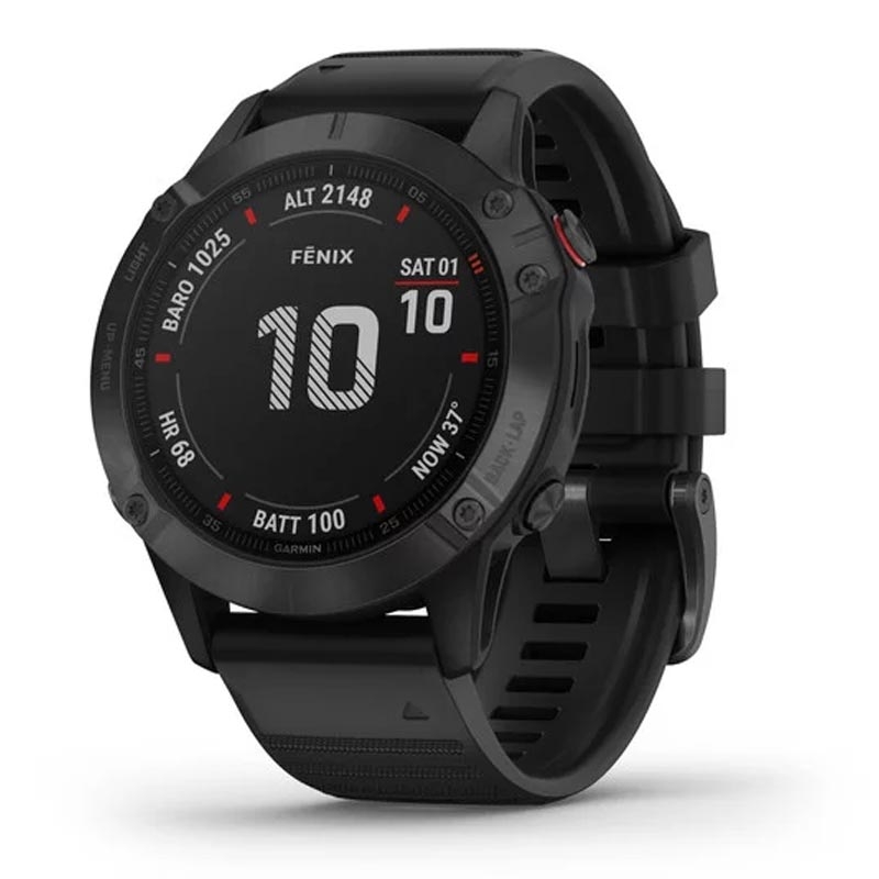 Garmin fenix 6 Pro schwarz mit schwarzem Armband 47mm