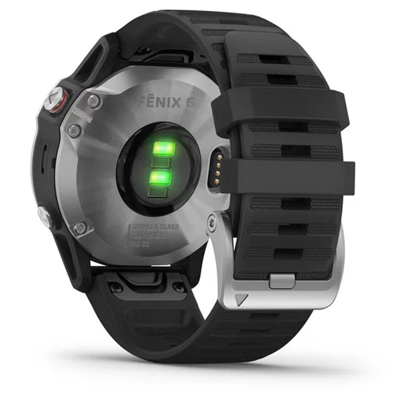 Garmin fenix 6 silber mit schwarzem Armband 47mm