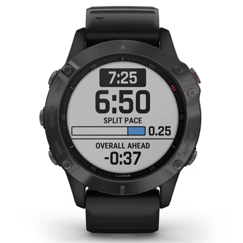 Garmin fenix 6 Sapphire grau mit schwarzem Armband 47mm