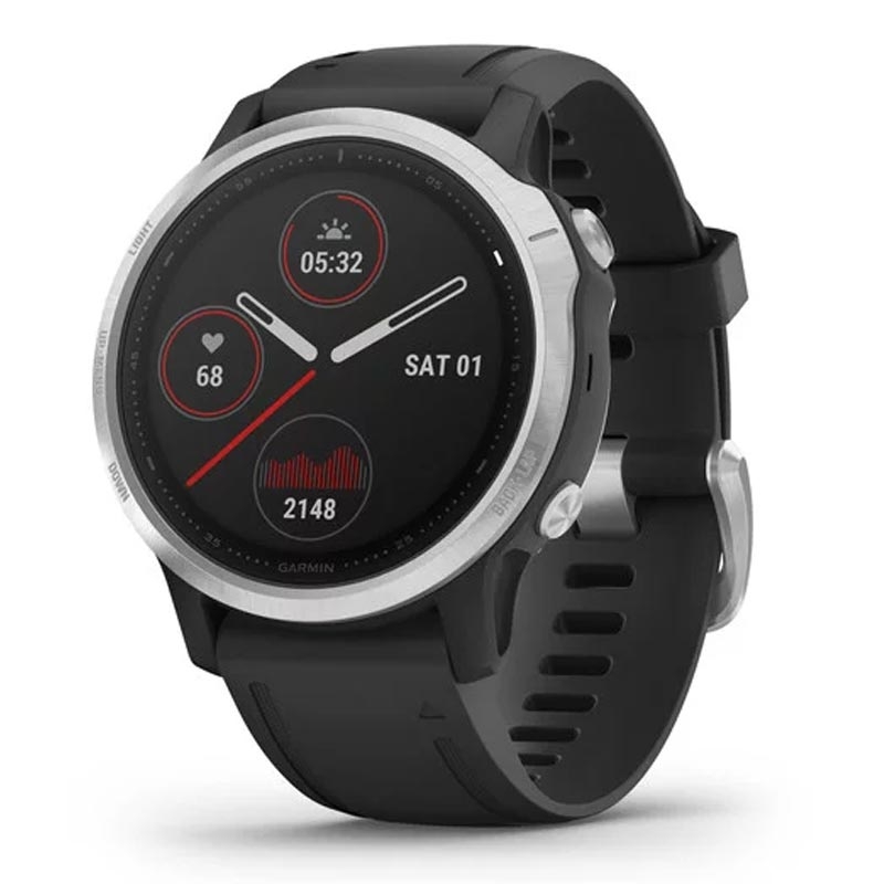 Garmin fenix 6S silber mit schwarzem Armband 42mm