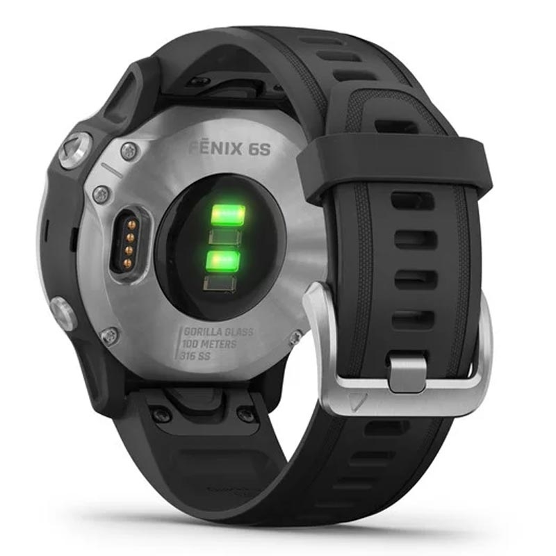 Garmin fenix 6S silber mit schwarzem Armband 42mm
