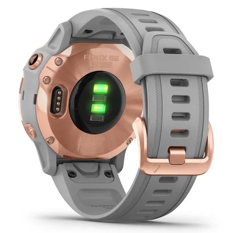 Garmin fenix 6S Sapphire rosegold mit grauem Armband 42mm