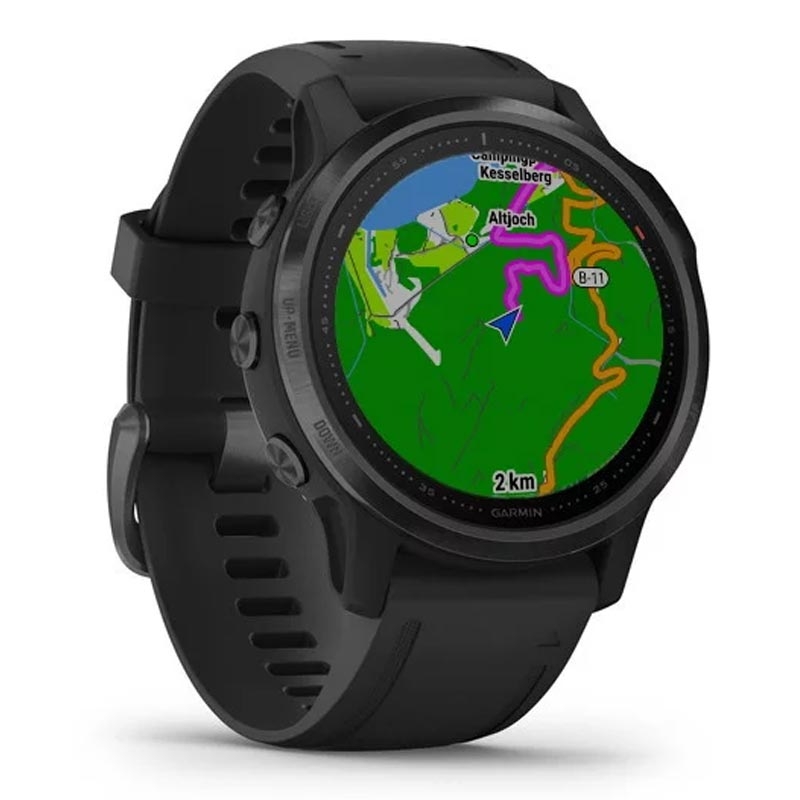 Garmin fenix 6S Pro schwarz mit schwarzem Armband 42mm