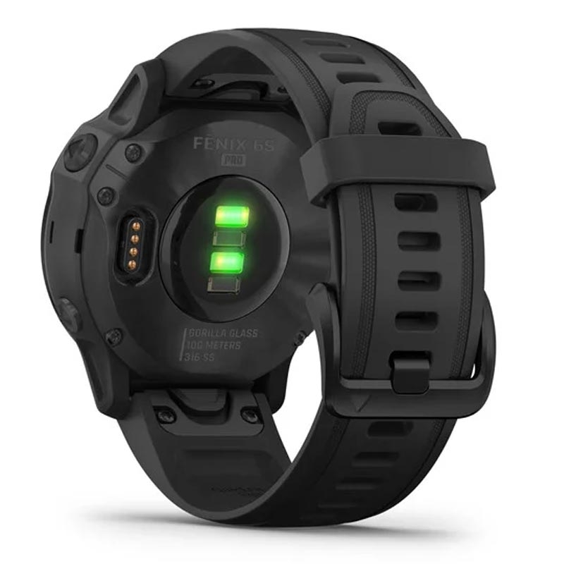 Garmin fenix 6S Pro schwarz mit schwarzem Armband 42mm
