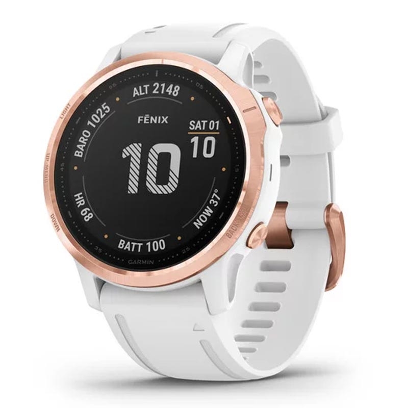 Garmin fenix 6S Pro rosegold mit weißem Armband 42mm