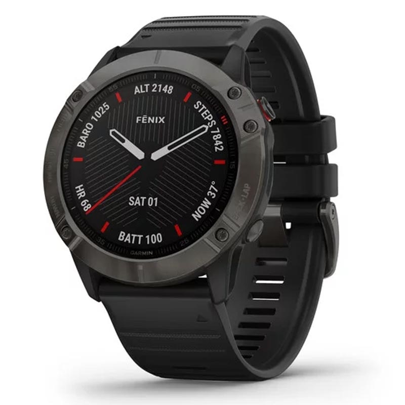 Garmin fenix 6X Sapphire grau mit schwarzem Armband 51mm