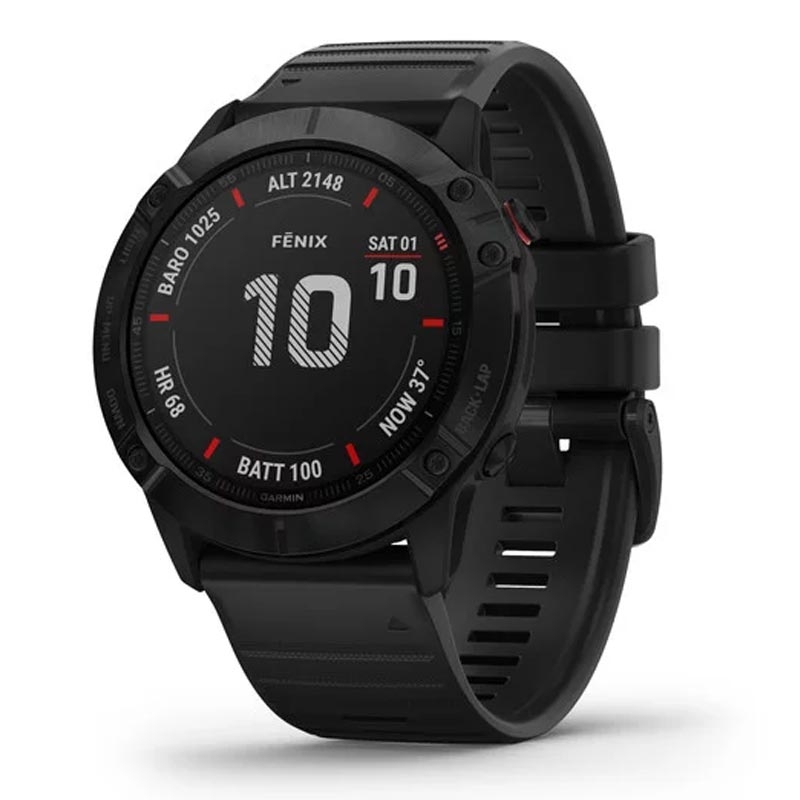 Garmin fenix 6X Pro schwarz mit schwarzem Armband 51mm