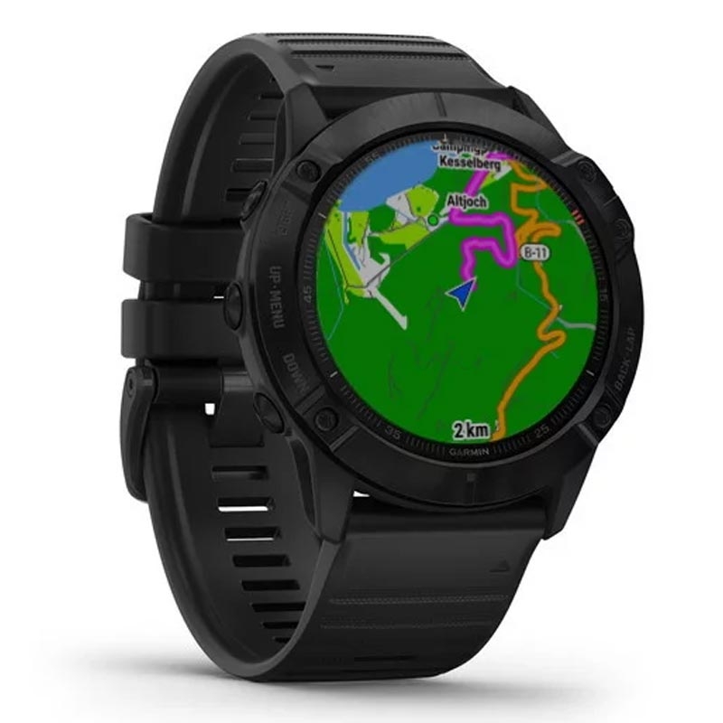 Garmin fenix 6X Pro schwarz mit schwarzem Armband 51mm