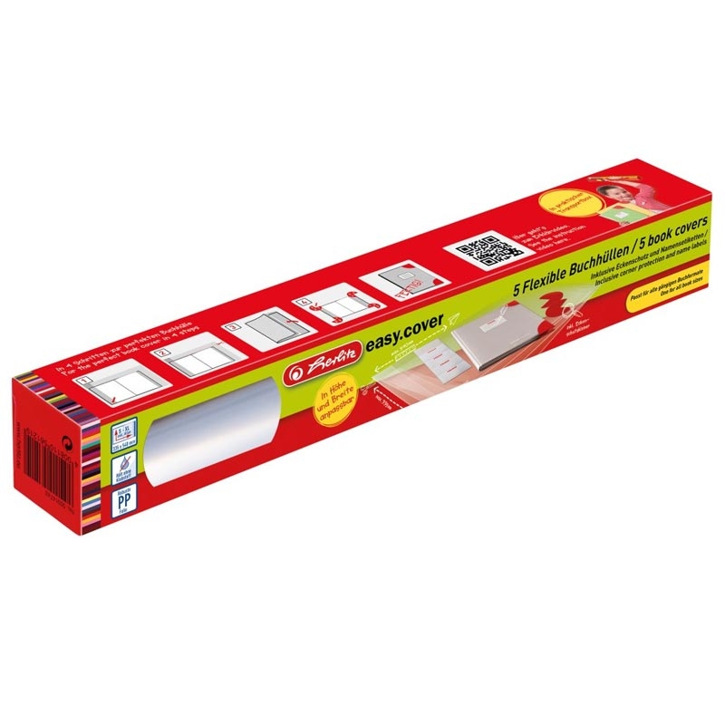 Herlitz Buchhülle easy cover, 5 Stück in Rolle
