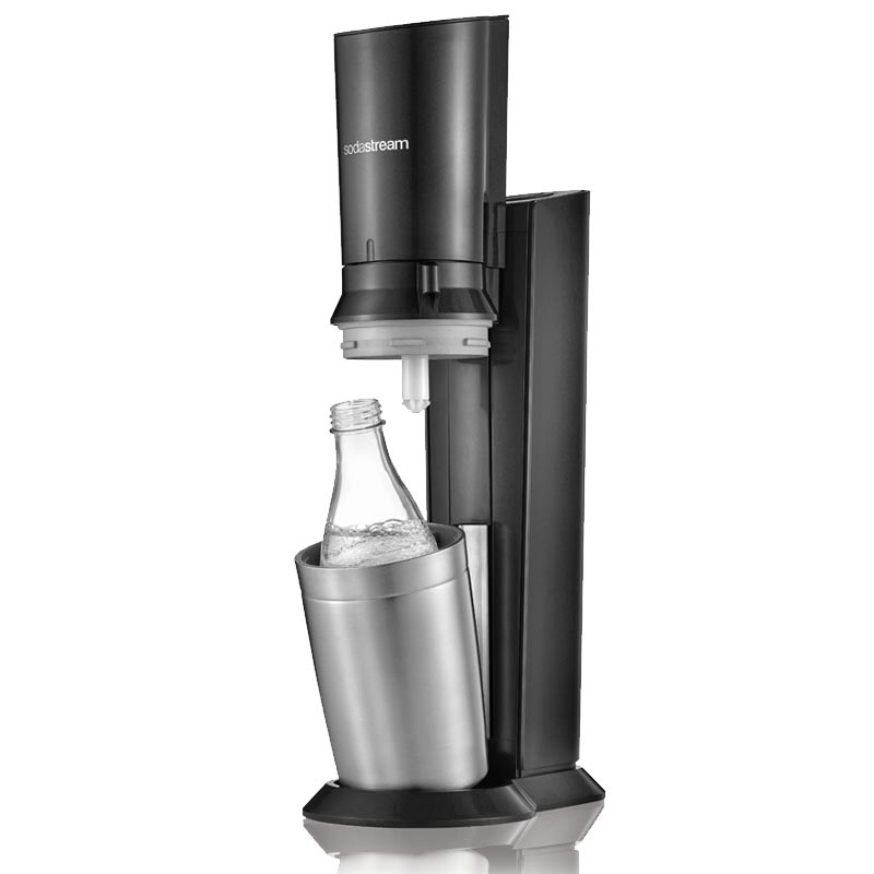 Sodastream Crystal 2.0 Wassersprudler Titan + Glaskaraffe + Co² Zylinder